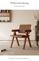 Fauteuil en bois massif MULIGNA avec dossier à lattes et accoudoirs plats – Mobilier contractuel pour restaurant, salon, club, hôtel – Vente en gros