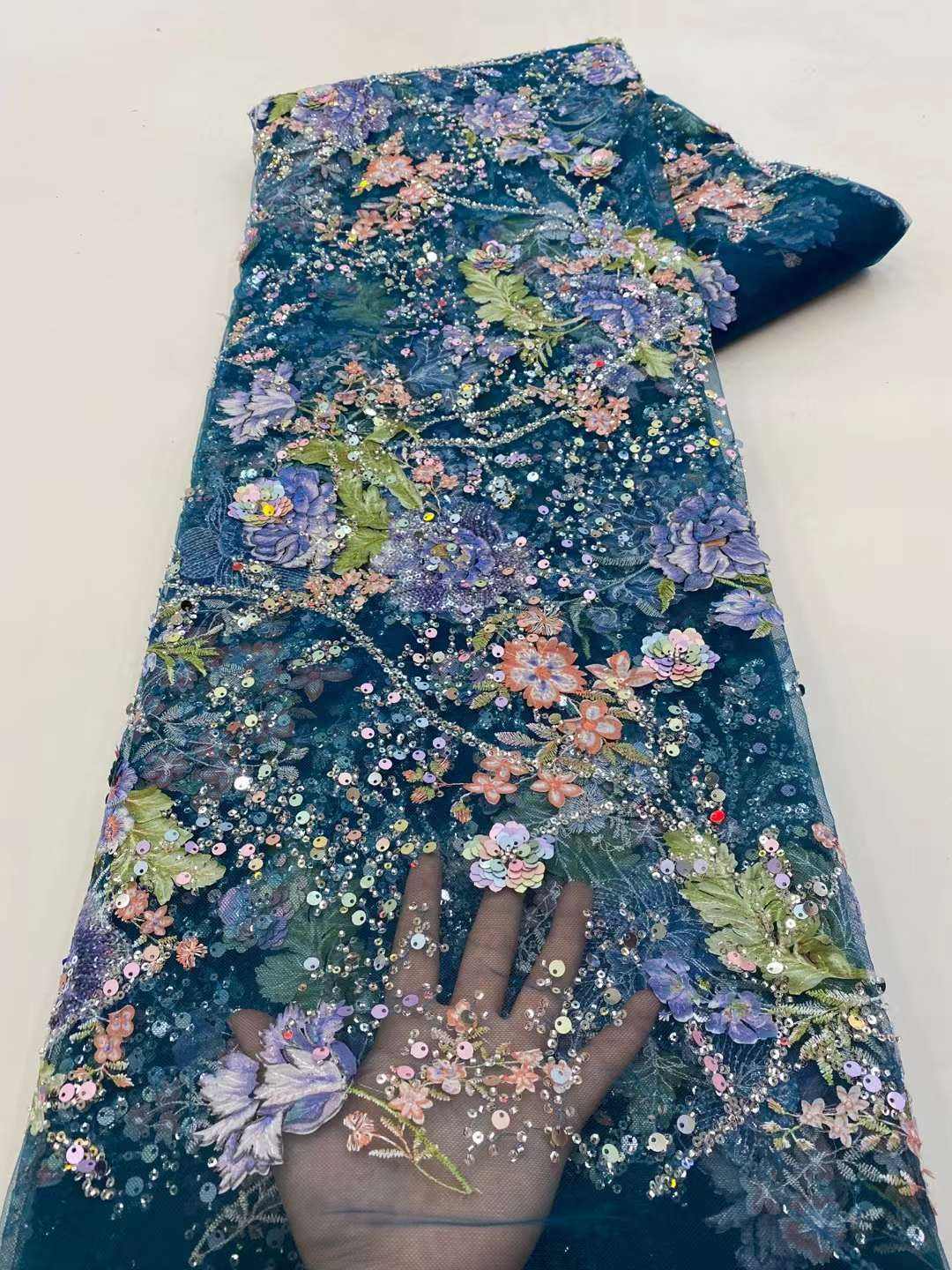 sparkly embroidered tulle