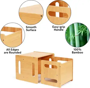 От 1 до 3 лет бамбуковые столы и стулья для малышей с регулируемой высотой