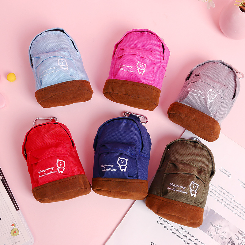 1 шт., отделение для хранения монет, по выгодной цене в Корейском стиле портмоне с милым медведем Ткань Оксфорд мини школьный креативный кошелек чехол для ключей