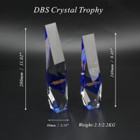 Trophée en cristal DBS personnalisé avec logo gravé, récompense optique haut de gamme pour l'honneur des employés d'entreprise, compétition sportive, souvenir, prix