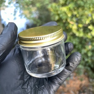 Pot en verre de haute qualité vide de 3,5 grammes, 4 grammes, 1 once, 2 onces, en vrac, pour concentré, avec couvercle en métal doré, argenté ou noir - Product Image 2