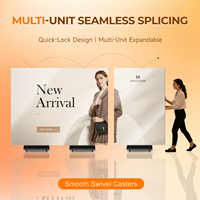 Écran d'affichage LED pliable en trois parties pour intérieur P1.86, 1280x2070mm, signalisation numérique 3-en-1, affichage LED mobile pour exposition et événements