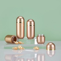 Flacon rond givré noir de 5 ml avec bouchon à vis, épaisseur 5 mm, pour médicaments et compléments vitaminiques (plastique PS)