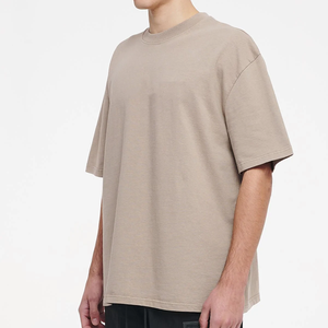 T-shirt surdimensionné à col rond pour hommes, en coton épais, coupe carrée, uni, grande taille, style designer, vente en gros - Product Image 2