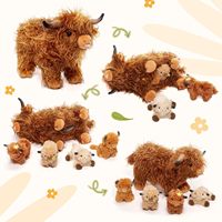 OUOZZZ Highland Cow Teddy Bear - Peluche en coton PP super douce - 14,5 pouces - Doudou pour garçons et filles - Cadeau mignon en peluche