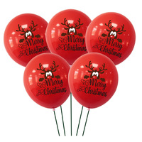 Ensemble de ballons de Noël en forme de poisson imprimés de 12 pouces pour décorations de fête Rouge Vert Blanc Latex épaissi