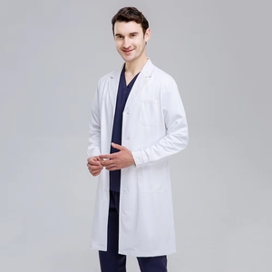 Blouse médicale unisexe de haute qualité pour hôpital, blouse de laboratoire, tenue médicale personnalisée, antistatique, en tissu peigné blanc - Product Image 1