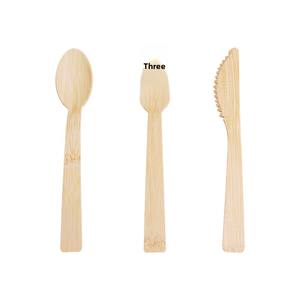 Juego de cubiertos desechables ecológicos de 4 piezas, vajilla de bambú, cuchillo, tenedor, cuchara, <span class=keywords><strong>palillos</strong></span> - Product Image 2
