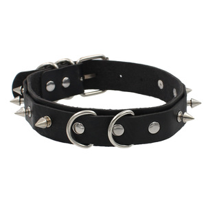 Collier ras du <span class=keywords><strong>cou</strong></span> unisexe en cuir PU, style punk gothique rock, avec clous et motif cœur, pour motard - Product Image 3