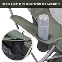 Naturehike Extérieur Pliable Léger Aluminium Inclinable Chaise Pliable à Dossier Haut Chaises Pliables de Camping