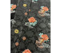 Tissu brodé 100 % polyester doux, motif poisson Koi et floral, respirant, pour Abaya et robe longue femme - Grande vente