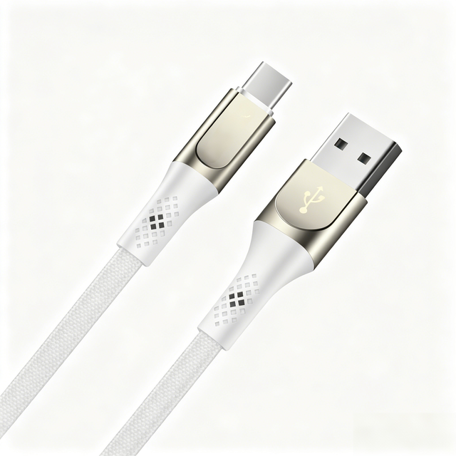 Custom Logo Flat Braided USB-A to Type-C Fast Charging Cable Anti-Tangle Durable USB Cable for Bulk Orders