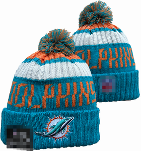 New Style <strong>Miami</strong> <strong>Dolphins</strong> Custom Knit Beanies Football Team Embroidered Winter Beanies Sport Knitted Beanie <strong>Hats</strong> for 32 Teams - Product Image 2