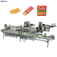Machine d'emballage automatique HANNPRO pour biscuits longs et fins, avec comptage et tri, lignes d'emballage à un ou deux temps