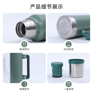 304 Stainless Steel Insulated Water <b>Bottle</b> With Handle Portable Double Wall <b>Thermos</b> For Travel Outdoor Use - Product Image 1