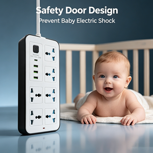 Child Safety Universal Electric <strong>Extension</strong> <strong>Socket</strong> with 6 Outlets 3 USB Ports 5M Cable Length Power Strip <strong>Extension</strong> for Home Use - Product Image 2