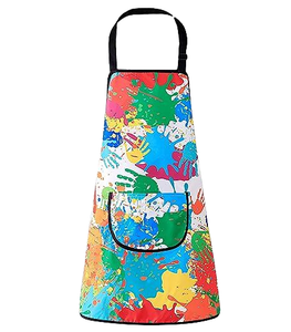 Tablier de dessin en coton imperméable à manches longues pour enfants, avec impression de logo personnalisé, bavoir de repas pour bébé, protection pour enfants - Product Image 2