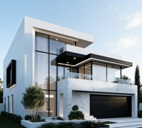 Maison préfabriquée de luxe à deux étages, style moderne, toit plat, villas, maisons préfabriquées