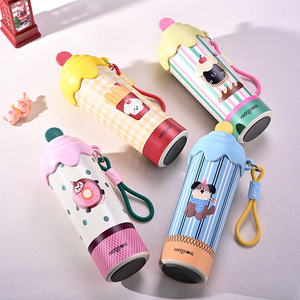 Cute Cartoon 316 Stainless Steel Insulated Cup Portable Lanyard Travel Mug Straw Water <b>Bottle</b> For Students Men Women - Product Image 1