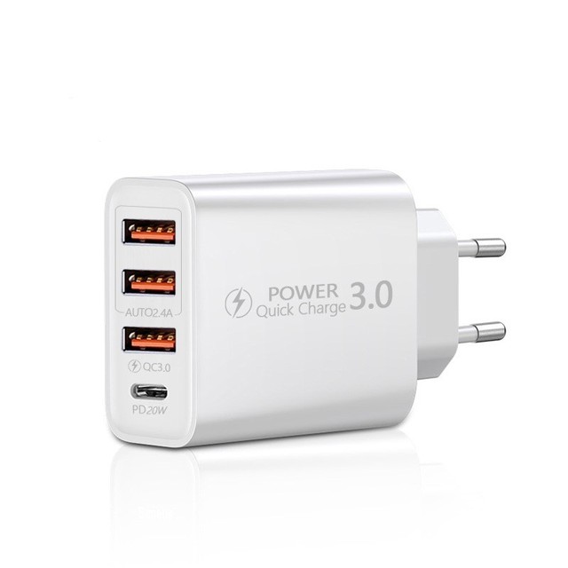 60W USB C Charger USB Fast Charger Type C Mobile Phone Charger PD Quick Charge3.0 Power Adapter for iPhone Xiaomi Samsung Huawei