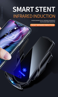 Chargeur de voiture sans fil intelligent à induction réglable 15W avec lumière LED, bras articulé puissant, charge rapide sans fil QC3.0 9V/2A