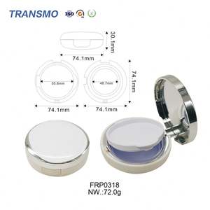 ตลับพลาสติกทรงกลมสีขาวสำหรับใส่เครื่องสำอางและน้ำหอม ใช้สำหรับบรรจุภัณฑ์เก็บแป้ง - Product Image 2