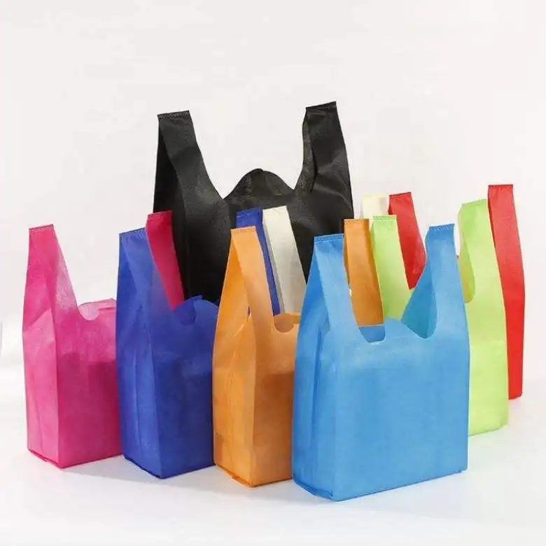 Best Quality Cheap Compostable Non-woven Fabric Production Vest Shopping Bag
