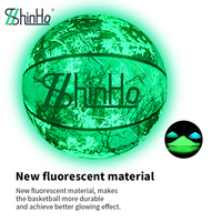 Ballon de basket lumineux promotionnel Shinho, amusant pour tous les âges, faible quantité minimale de commande pour les cadeaux et les campagnes de sensibilisation à la marque