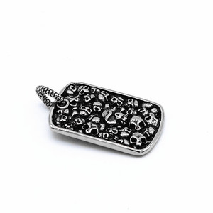 yunnique Titanium Steel Skull <b>Dog</b> <b>Tag</b> Necklace Unisex Geometric Pendant Fashion Jewelry - Product Image 4