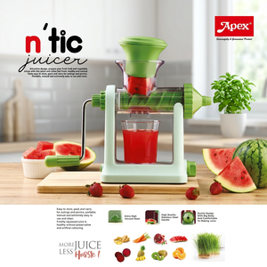 Presse-agrumes et légumes manuel ANAX N'TIC, écologique, en plastique vert, portable, compatible lave-vaisselle, avec récipient - Product Image 1