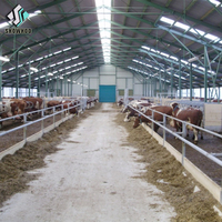 Bâtiment d'élevage en acier, hangar agricole, abri pour vaches laitières, abri pour bovins, abri pour chèvres, abri pour moutons, abri pour porcs, structure moderne