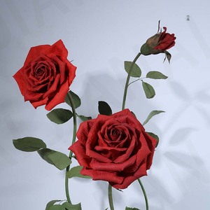 Grande Tige Debout Noir <span class=keywords><strong>Rose</strong></span> Papier Fleur Géante Noël et Thanksgiving Fête De Mariage Événement Anniversaire Décoration - Product Image 6