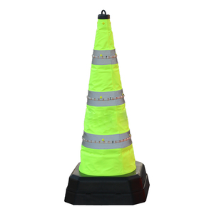 Cono de Seguridad Plegable de Emergencia con LED Intermitente, Retráctil, Batería Recargable, Tela Oxford Impermeable, Seguridad Vial, Blanco PE - Product Image 1