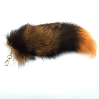 Porte-clés en fourrure de renard naturelle, moelleux, de haute qualité, grand modèle, personnalisé, en gros
