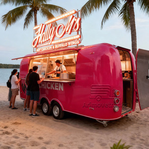 Food Truck Mobile Personnalisé pour la Rue, Cuisine Mobile, Crêpes, Smoothies, Desserts, Pancakes, Donuts, Pâtisserie, Camion de Nourriture Rose Chaud à Vendre - Product Image 4