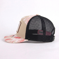 Gorra Trucker Personalizada con Estampado Completo de Plumas, 7 Paneles, Visera Plana, para Hombre y Mujer, Verano, Malla Trasera, Cierre a Presión, Gorra de Béisbol