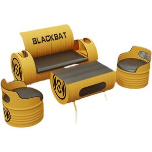 Conjunto de Tres Piezas de Estilo Industrial, Mesa de Recepción de Negocios con Diseño de Barril de Aceite de Metal, Sofá de Arte en Hierro, Barra Creativa para Sala de Estar - Product Image 5