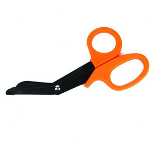 Ciseaux de premiers secours portables d'extérieur DFS102 à lame noircie et dentelée pour pansements et gaze CN;GUA - Product Image 1