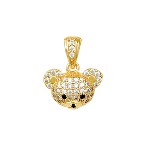 [Copper True Gold] Petit ours mignon et sérieux, bijoux artisanaux populaires transfrontaliers, micro-incrustation de zirconium - Product Image 1