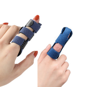 Attelle de doigt bleue de soutien, attelle de rééducation unisexe en tissu respirant pour le soulagement de la douleur arthritique et la protection de base - Product Image 1