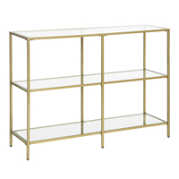 Console d'entrée rectangulaire moderne de style luxueux avec plateau en verre pour salon, appartement et bureau à domicile
