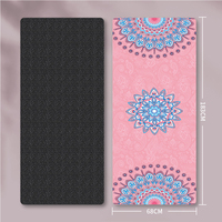 Tapis de yoga en tissu suédé avec motif de logo personnalisé, caoutchouc naturel, 1,5 mm, impression colorée, antidérapant, accessoires de Pilates