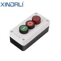 Boîtier de commande suspendu momentané XDL25-B363 étanche IP65 10A 220V en métal à 3 trous avec interrupteur à bouton-poussoir