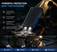 Power Bank Tenaga Surya 20000mAh Harga Terjangkau, Mode Lampu Camping, Tahan Air, Tali Gantungan, Tipe-C/Micro, Layar LED, Pengisian Cepat, Kapasitas Tinggi