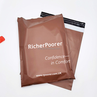 Sac de courrier en Poly chocolat imprimé personnalisé brun D2W, sacs d'emballage de vêtements en plastique