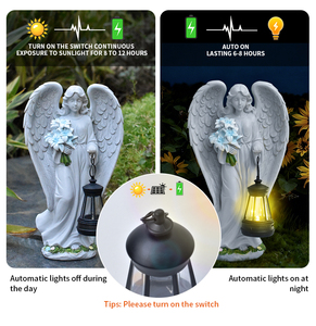 Estatua Decorativa de Ángel Solar para Jardín Exterior, Decoración de Patio, Césped y Villa, Regalo para Mamá, Hermana, Ángel de Oración, Artesanía de Resina - Product Image 5