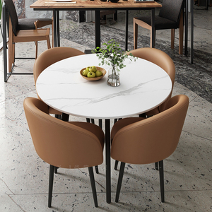 Set Moderno Minimalista di Tavolo Estensibile in Legno <span class=keywords><strong>e</strong></span> Sedie per Reception, 4 Posti, <span class=keywords><strong>Arredamento</strong></span> per Negozi di Tè <span class=keywords><strong>e</strong></span> Uso Commerciale - Product Image 5