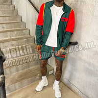 Ensemble deux pièces décontracté léger personnalisé par le fabricant : Vestes et shorts en nylon zippés pour homme – Survêtement coupe-vent