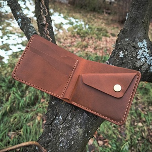 For Boshiho Men's Slim Vintage Crazy Horse Genuine Leather Bifold <b>RFID</b> <b>Wallet</b> Customized Short Type Cards Holder Anti-Theft Nylo - Product Image 2